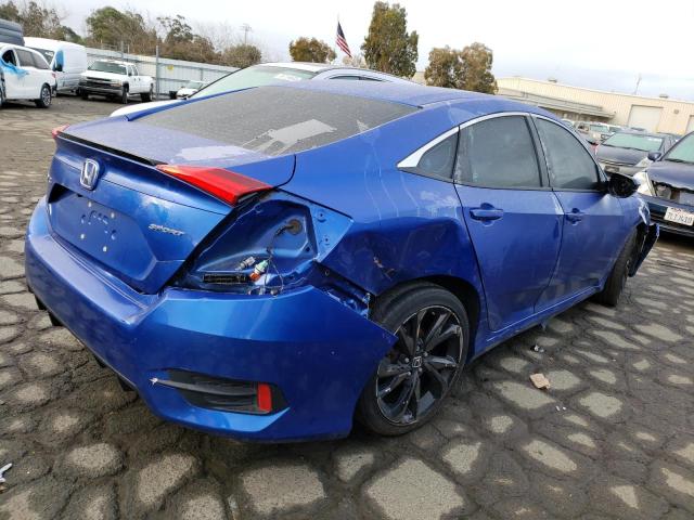 19XFC2F85KE209237 - 2019 HONDA CIVIC SPORT BLUE photo 3