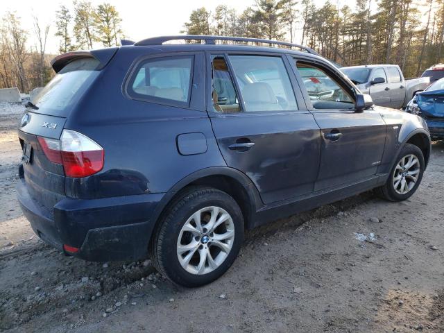 WBXPC93419WJ25739 - 2009 BMW X3 XDRIVE30I BLUE photo 3