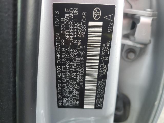 JTDKDTB38E1059515 - 2014 TOYOTA PRIUS C SILVER photo 12