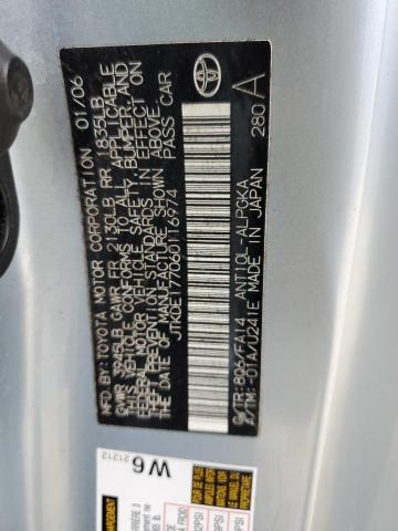 JTKDE177060116974 - 2006 TOYOTA SCION TC 银色 照片 12