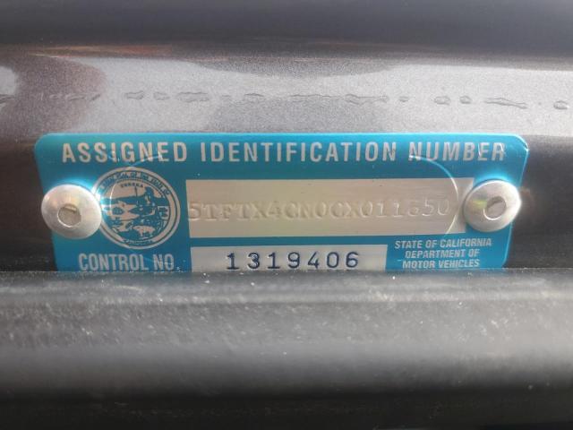 5TFTX4CN0CX011650 - 2012 TOYOTA TACOMA ACCESS CAB Графитовый фото 12