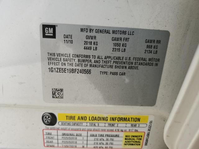 1G1ZE5E19BF240566 - 2011 CHEVROLET MALIBU LTZ 奶油色 照片 12