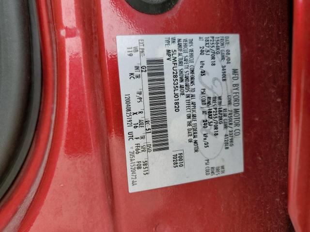 5LMFU28535LJ01820 - 2005 LINCOLN NAVIGATOR 红色 照片 12