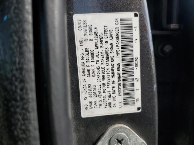 1HGCP267X8A016545 - 2008 HONDA ACCORD EX GRAY photo 12