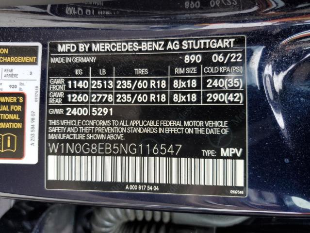 W1N0G8EB5NG116547 - 2022 MERCEDES-BENZ GLC 300 4MATIC BLUE photo 12