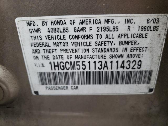 1HGCM55113A114329 - 2003 HONDA ACCORD DX CREAM photo 12