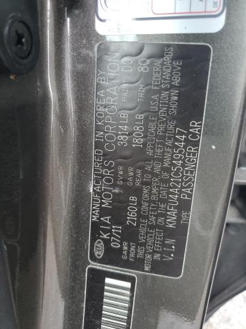 KNAFU4A21C5495447 - 2012 KIA FORTE EX GRAY photo 12