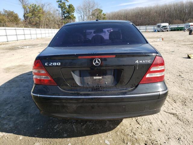 WDBRF92H76F786459 - 2006 MERCEDES-BENZ C SEDAN 280 4MATIC BLACK photo 6