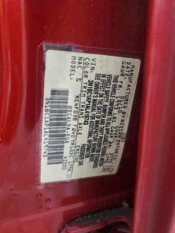 3N1BC1AP1AL419743 - 2010 NISSAN VERSA S RED photo 12