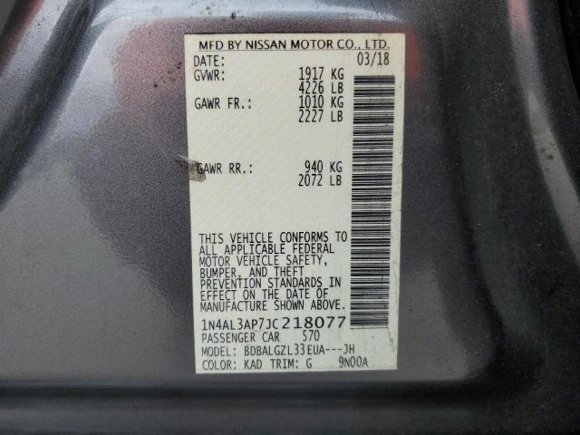 1N4AL3AP7JC218077 - 2018 NISSAN ALTIMA 2.5 GRAY photo 13