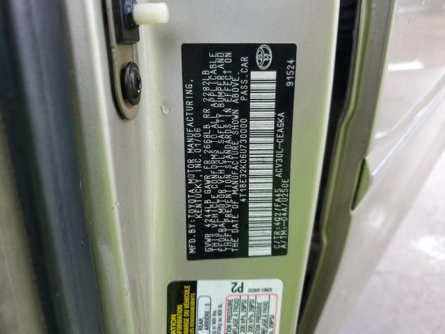 4T1BE32K06U730000 - 2006 TOYOTA CAMRY LE TAN photo 12