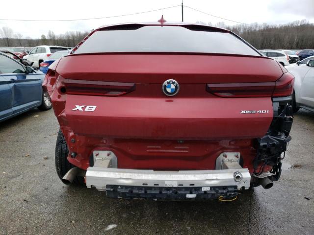 5UXCY6C00N9N19605 - 2022 BMW X6 XDRIVE40I BURGUNDY photo 6