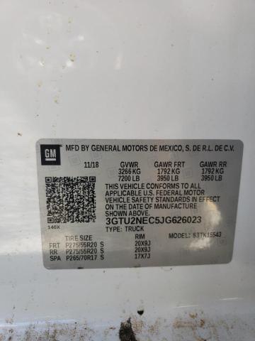 3GTU2NEC5JG626023 - 2018 GMC SIERRA K1500 SLT WHITE photo 12