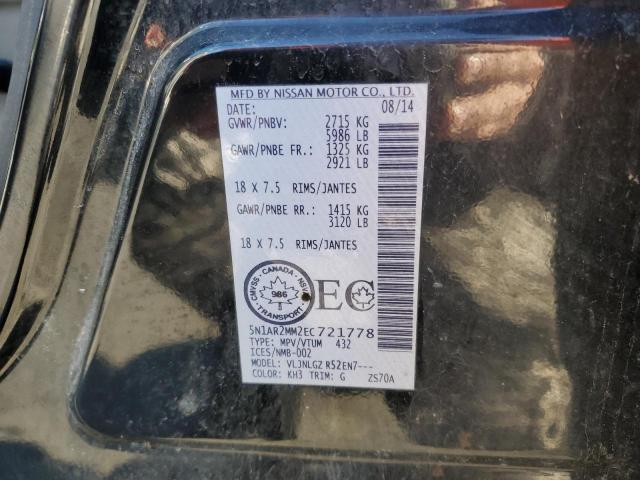 5N1AR2MM2EC721778 - 2014 NISSAN PATHFINDER S 黑色 照片 13