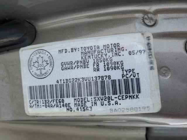 4T1BG22K3VU137878 - 1997 TOYOTA CAMRY CE SILVER photo 12