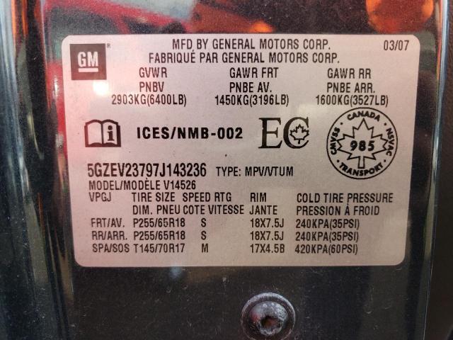 5GZEV23797J143236 - 2007 SATURN OUTLOOK XR BLACK photo 13