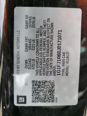 1G1FJ1R60J0171071 - 2018 CHEVROLET CAMARO ZL1 BLACK photo 12