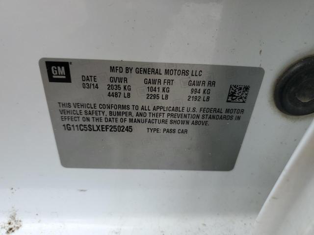 1G11C5SLXEF250245 - 2014 CHEVROLET MALIBU 1LT Biały zdjęcie 13