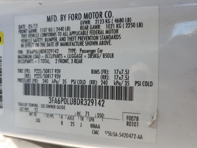 3FA6P0LU8DR329142 - 2013 FORD FUSION SE HYBRID WHITE photo 12