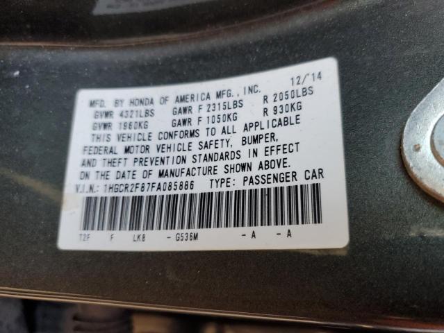 1HGCR2F87FA085886 - 2015 HONDA ACCORD EXL GRAY photo 13