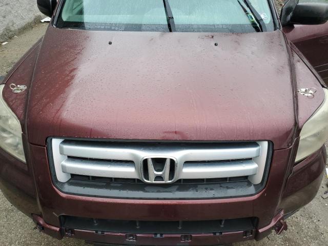 5FNYF18107B029949 - 2007 HONDA PILOT LX BURGUNDY photo 11