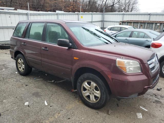 5FNYF18107B029949 - 2007 HONDA PILOT LX BURGUNDY photo 4