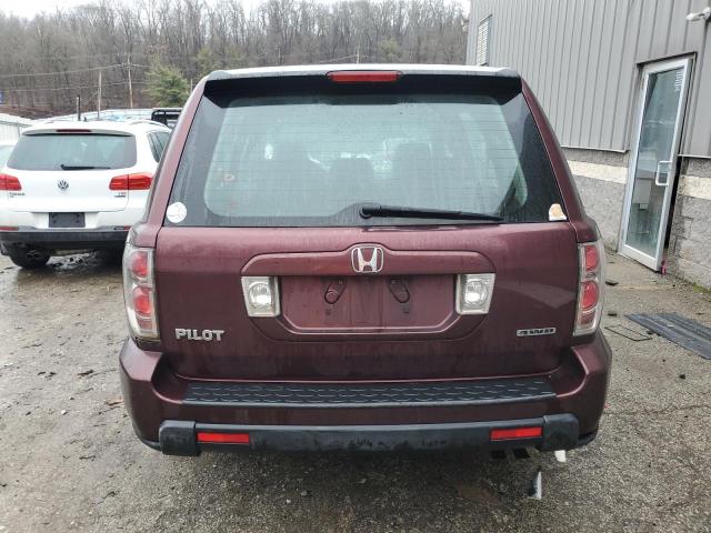 5FNYF18107B029949 - 2007 HONDA PILOT LX BURGUNDY photo 6