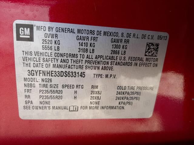 3GYFNHE33DS633145 - 2013 CADILLAC SRX PERFORMANCE COLLECTION Қызыл фото 13