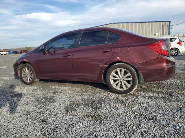 2HGFB2F86CH502641 - 2012 HONDA CIVIC EX BURGUNDY photo 2