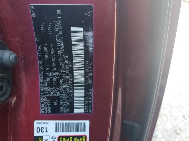 5TDXZ3DC4JS954775 - 2018 TOYOTA SIENNA SE BURGUNDY photo 12