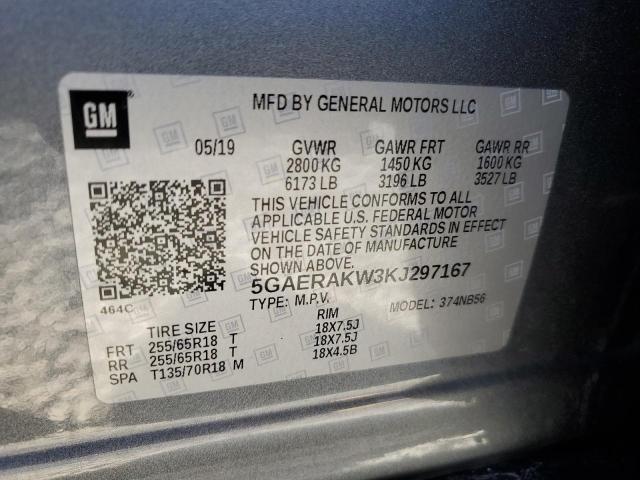 5GAERAKW3KJ297167 - 2019 BUICK ENCLAVE GRAY photo 14