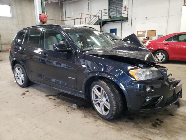 5UXWX7C52EL983757 - 2014 BMW X3 XDRIVE35I BLUE photo 4