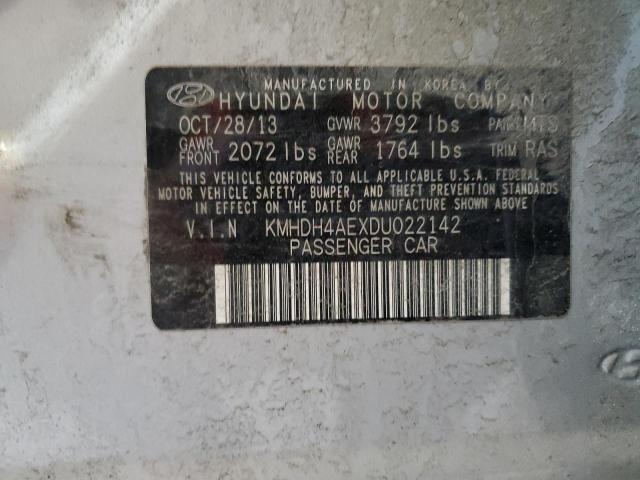 KMHDH4AEXDU022142 - 2013 HYUNDAI ELANTRA GLS SILVER photo 13