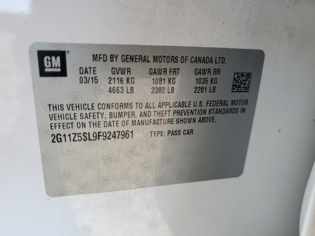 2G11Z5SL9F9247961 - 2015 CHEVROLET IMPALA LS WHITE photo 12