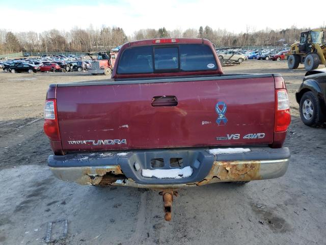 5TBBT44125S463362 - 2005 TOYOTA TUNDRA ACCESS CAB SR5 MAROON photo 6
