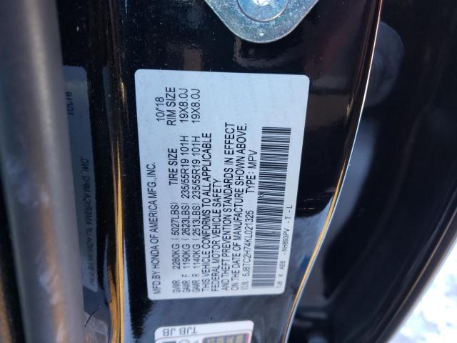 5J8TC2H74KL021325 - 2019 ACURA RDX ADVANCE BLACK photo 12