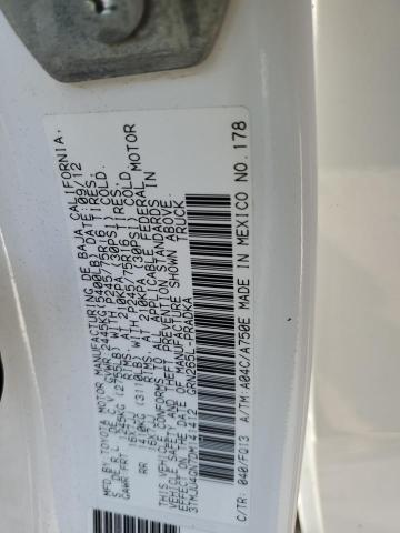 3TMJU4GN7DM141412 - 2013 TOYOTA TACOMA DOUBLE CAB PRERUNNER WHITE photo 12