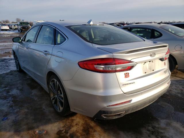 3FA6P0D95KR124174 - 2019 FORD FUSION TITANIUM SILVER photo 2