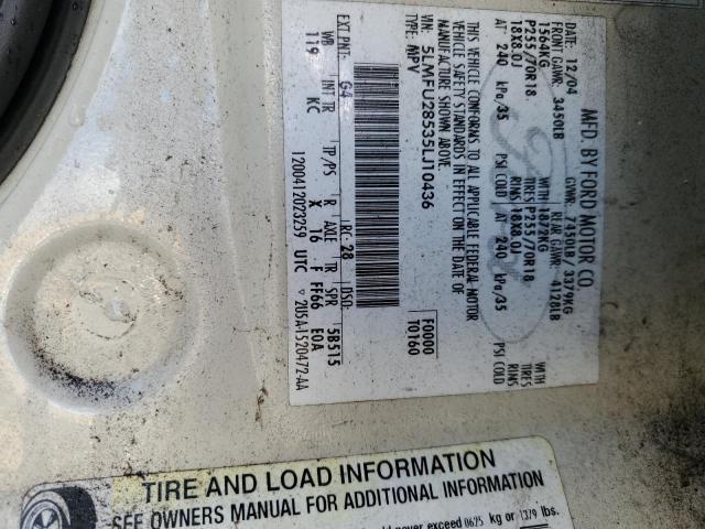 5LMFU28535LJ10436 - 2005 LINCOLN NAVIGATOR ბეჟი ფოტო 12