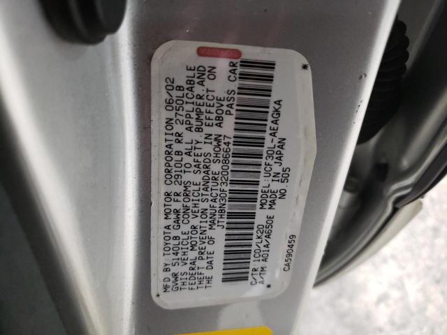 JTHBN30F320086647 - 2002 LEXUS LS 430 SILVER photo 12