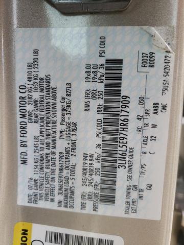 3LN6L5E97HR617909 - 2017 LINCOLN MKZ RESERVE თაფლისფერი ფოტო 13