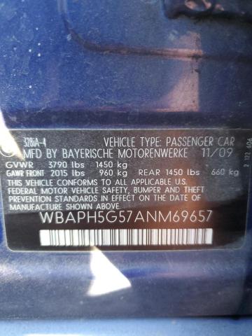 WBAPH5G57ANM69657 - 2010 BMW 328 I SULEV BLUE photo 12