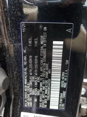 5TDGZRAH5NS540350 - 2022 TOYOTA HIGHLANDER XLE BLACK photo 13