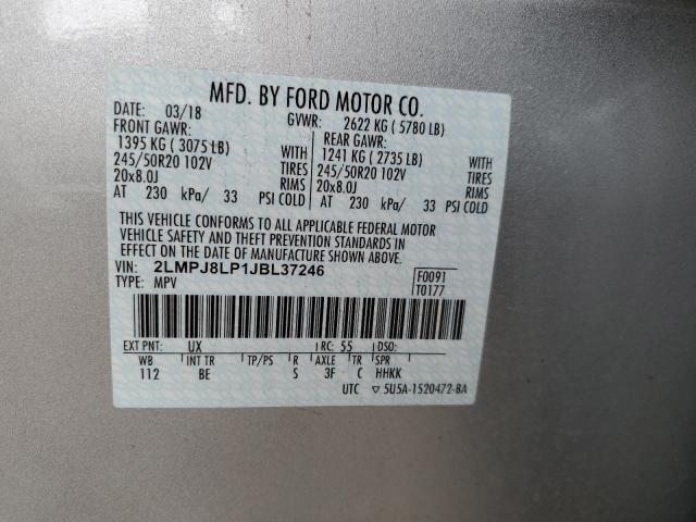 2LMPJ8LP1JBL37246 - 2018 LINCOLN MKX RESERVE 银色 照片 14