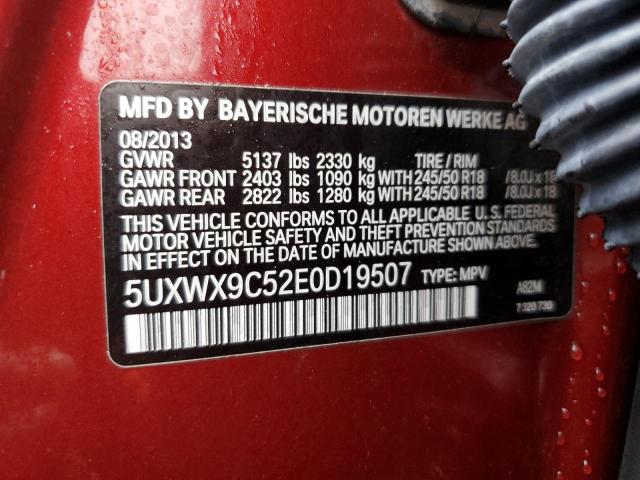 5UXWX9C52E0D19507 - 2014 BMW X3 XDRIVE28I RED photo 13