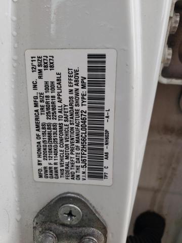 5J6TF2H56CL004672 - 2012 HONDA CROSSTOUR EXL Weiß Foto 13