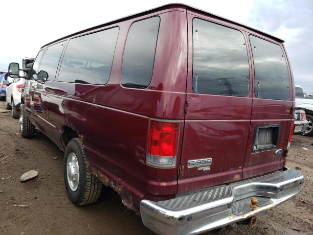 1FBSS31L98DB36830 - 2008 FORD ECONOLINE E350 SUPER DUTY WAGON BURGUNDY photo 2