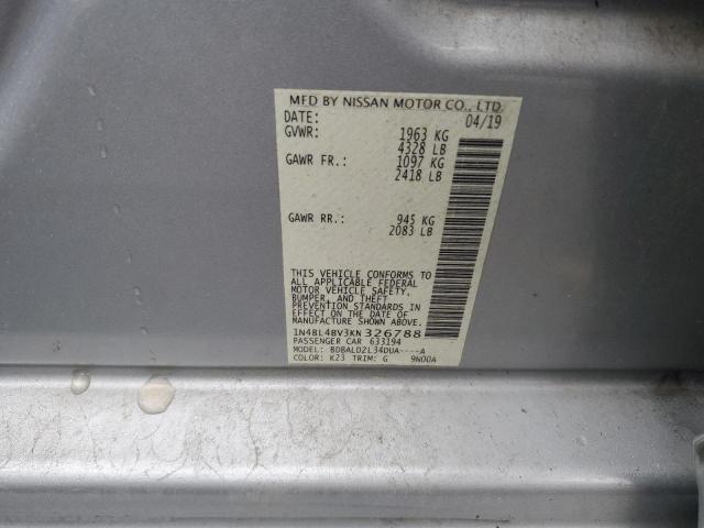 1N4BL4BV3KN326788 - 2019 NISSAN ALTIMA S SILVER photo 12