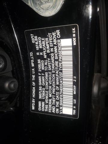 SHHFK7H4XHU417237 - 2017 HONDA CIVIC SPORT 黑色 照片 12