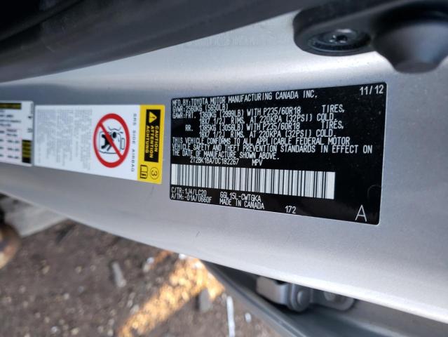 2T2BK1BA7DC182267 - 2013 LEXUS RX 350 BASE SILVER photo 12